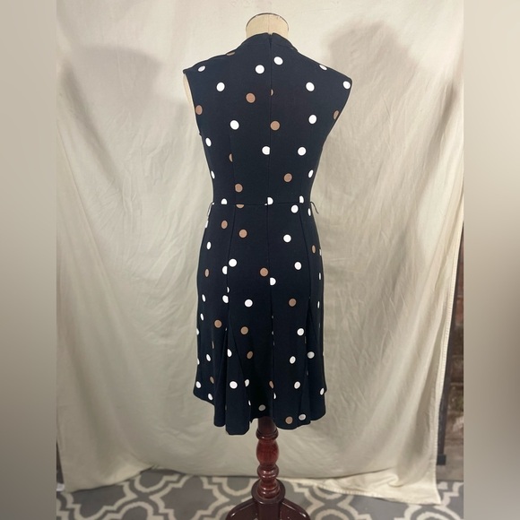 Ann Taylor, Black with white/tan polkadot dress. Size 2 petite. - Picture 4 of 9
